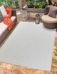 Sky Bordered Outdoor Rug - Silver