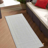 Sky Bordered Outdoor Rug - Silver