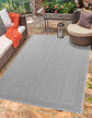 Sky Bordered Outdoor Rug - Dark Grey