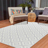 Sky Diamond Outdoor Rug - Silver