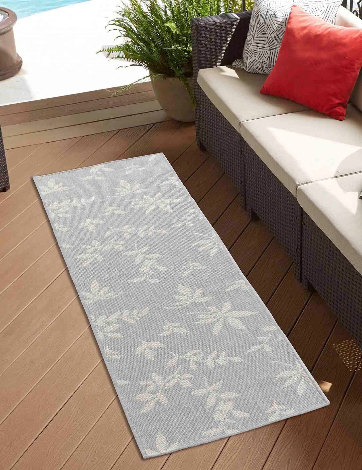 Sky Flower Outdoor Rug - Silver