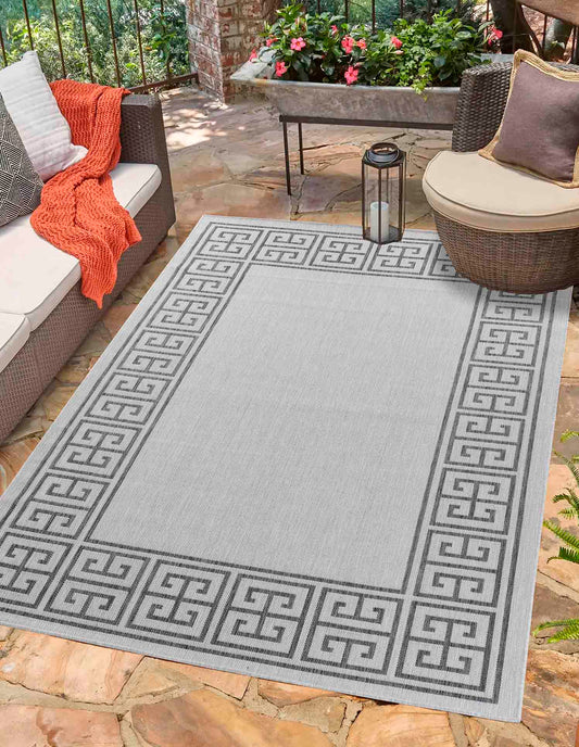 Sky Greek Key Outdoor Rugs - Medium