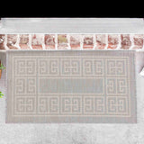 Sky Greek Key Outdoor Rug Silver