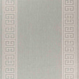 Sky Greek Key Outdoor Rug Silver