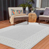 Sky Greek Key Outdoor Rugs - Large