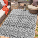 Sky Rhombus Outdoor Rug - Dark Grey