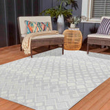 Sky Rhombus Outdoor Rug - Silver