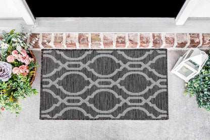 Sky Trellis Outdoor Rug - Dark Grey
