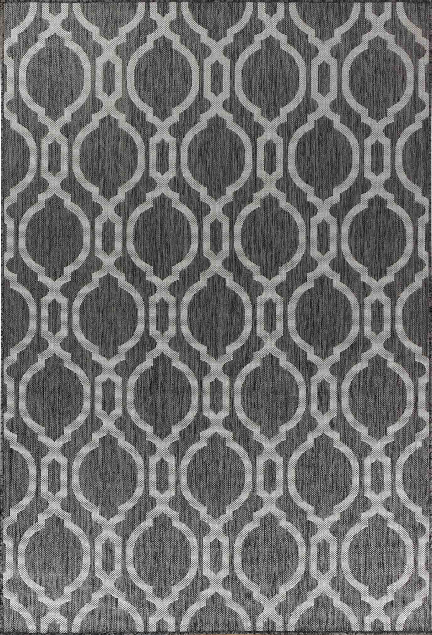 Sky Trellis Outdoor Rug - Dark Grey
