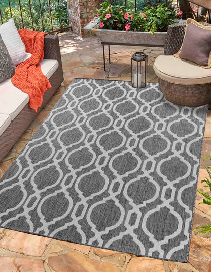 Sky Trellis Outdoor Rug - Dark Grey