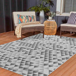 Sky Triangle Outdoor Rug - Dark Grey