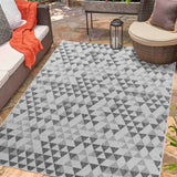 Sky Triangle Outdoor Rug - Dark Grey