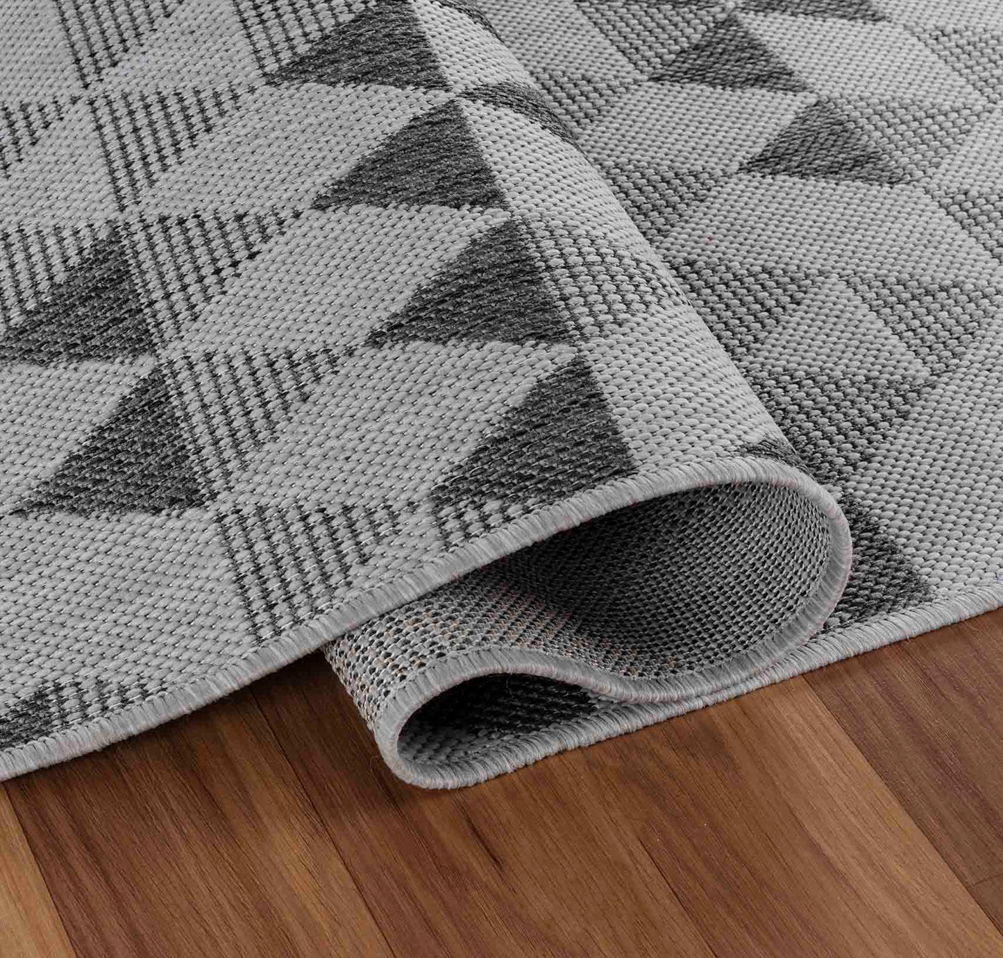Sky Triangle Outdoor Rug - Dark Grey