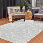 Sky Triangle Outdoor Rug - Silver