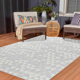 Sky Triangle Outdoor Rug - Silver