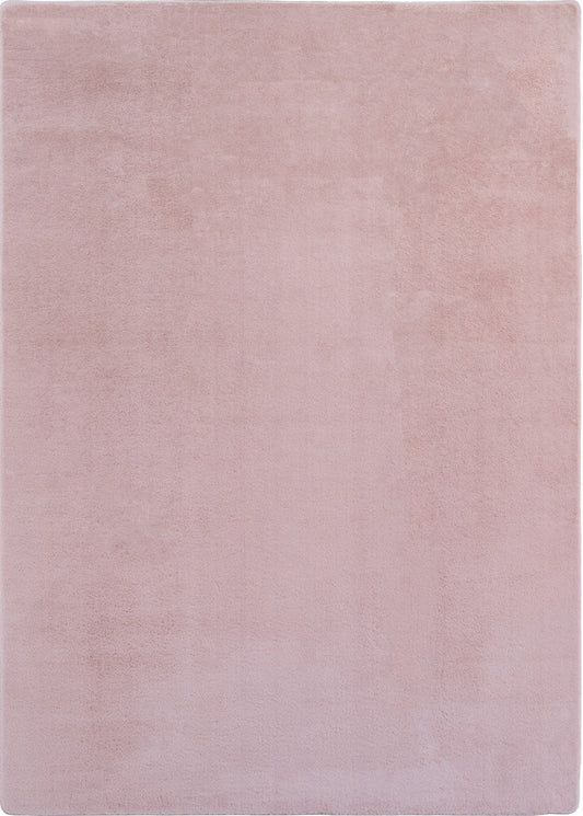 Baby Pink Snuggly washable rug, flat portrait view