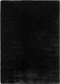 Black Snuggly washable rug, flat portrait view