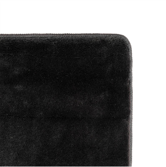 Black Snuggly washable rug, side profile