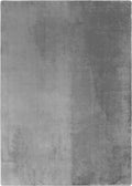 Grey Snuggly washable rug, flat portrait view