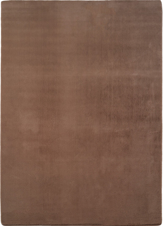 Mocha Snuggly washable rug, flat portrait view
