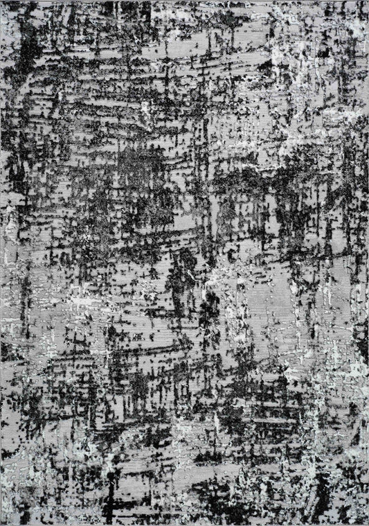Serenity Abstract Lines Rug - Black