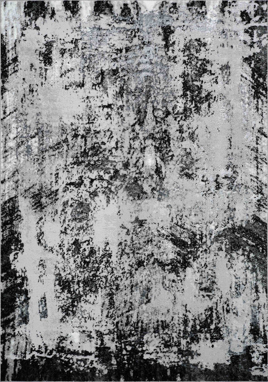 Black Serenity Acrylic abstract rug, flat portrait view