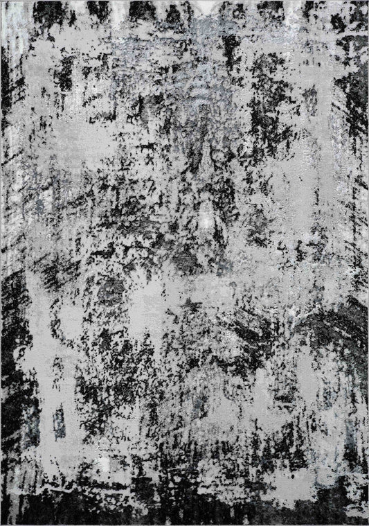 Serenity Abstract Acrylic Rug - Black