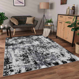 Serenity Abstract Acrylic Rug - Black