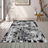 Serenity Abstract Acrylic Rug - Black