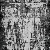 Serenity Abstract Abrasion Rug - Black