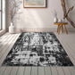 Serenity Abstract Abrasion Rug - Black