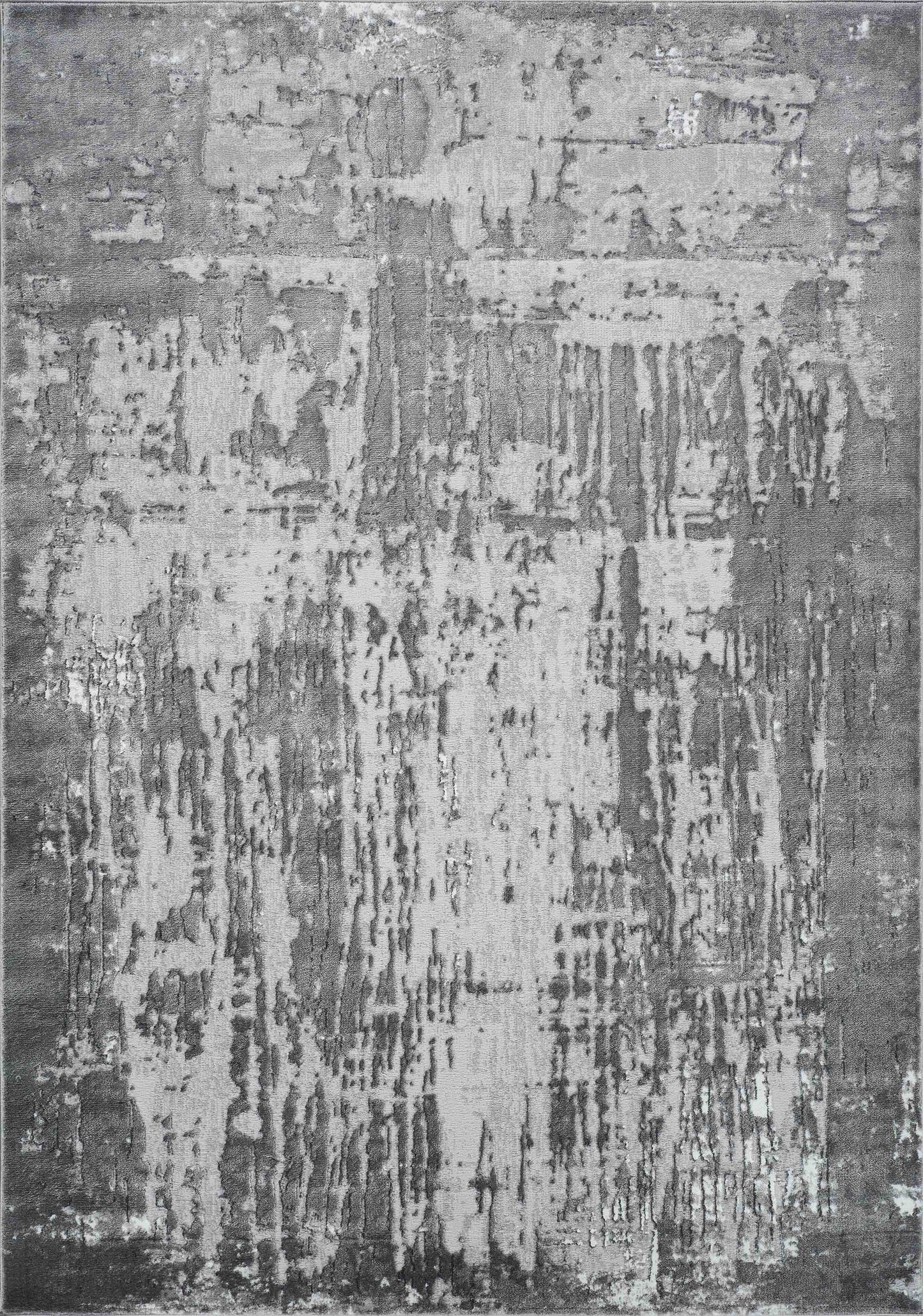 Serenity Abstract Abrasion Rug - Grey