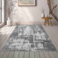 Serenity Abstract Abrasion Rug - Grey