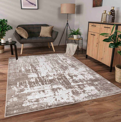 Serenity Abstract Abrasion Rug - Stone