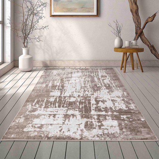 Serenity Abstract Abrasion Rug - Stone