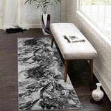 Serenity Abstract Water flow Rug  - Black