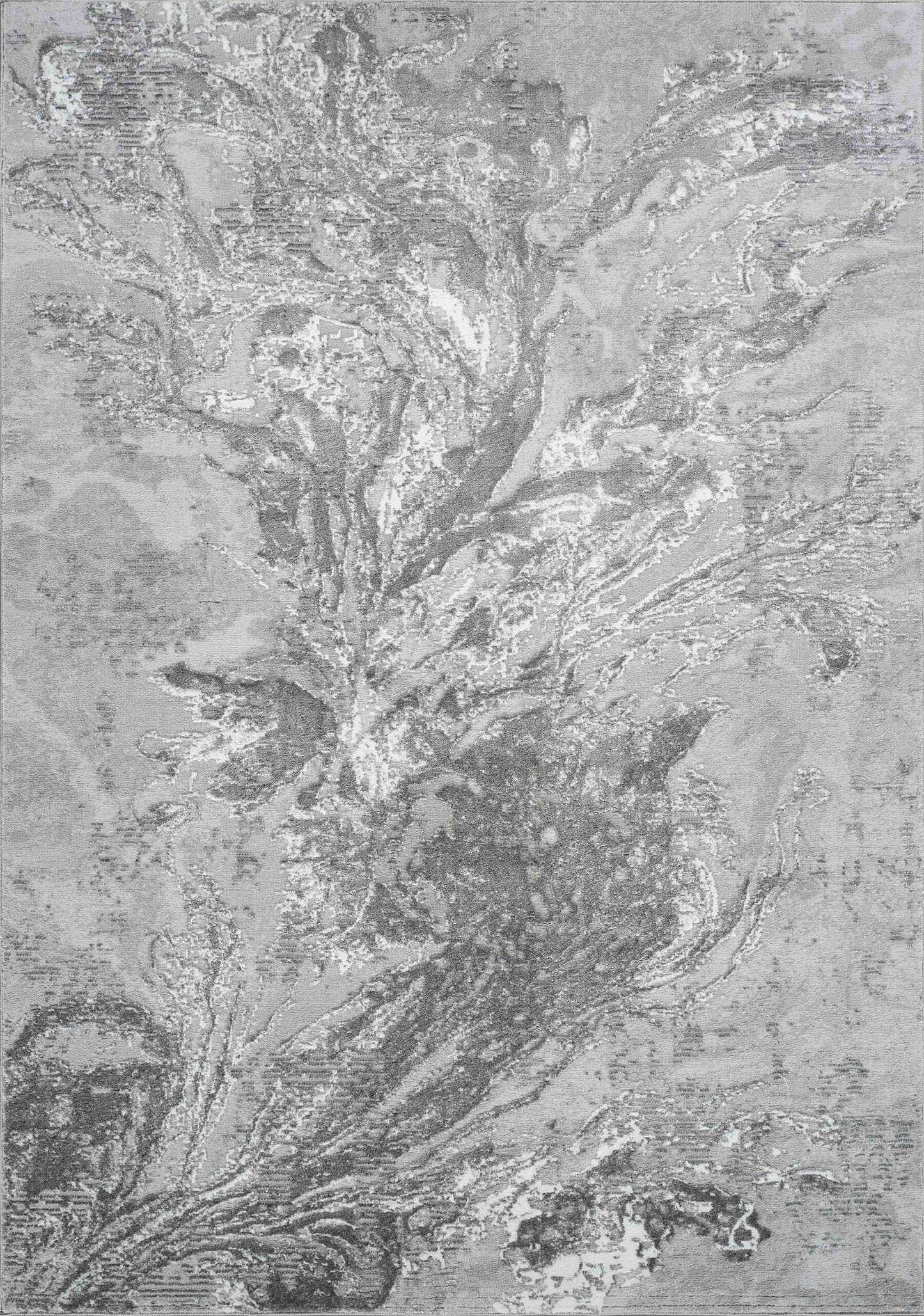 Serenity Metallic Abstract Rug - Water Flow Stone