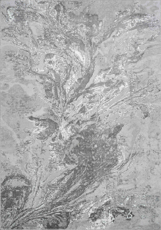 Serenity Abstract Waterflow Rug - Grey