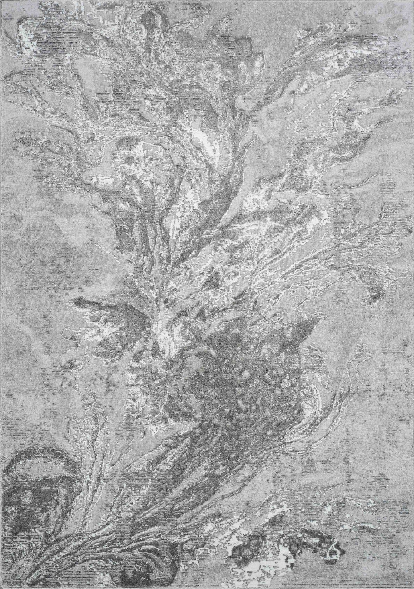 Serenity Abstract Waterflow Rug - Grey
