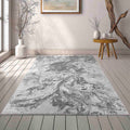 Serenity Abstract Waterflow Rug - Grey