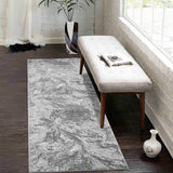 Serenity Abstract Waterflow Rug - Grey