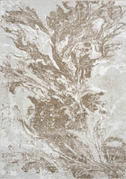 Serenity Metallic Abstract Rug - Water Flow Stone