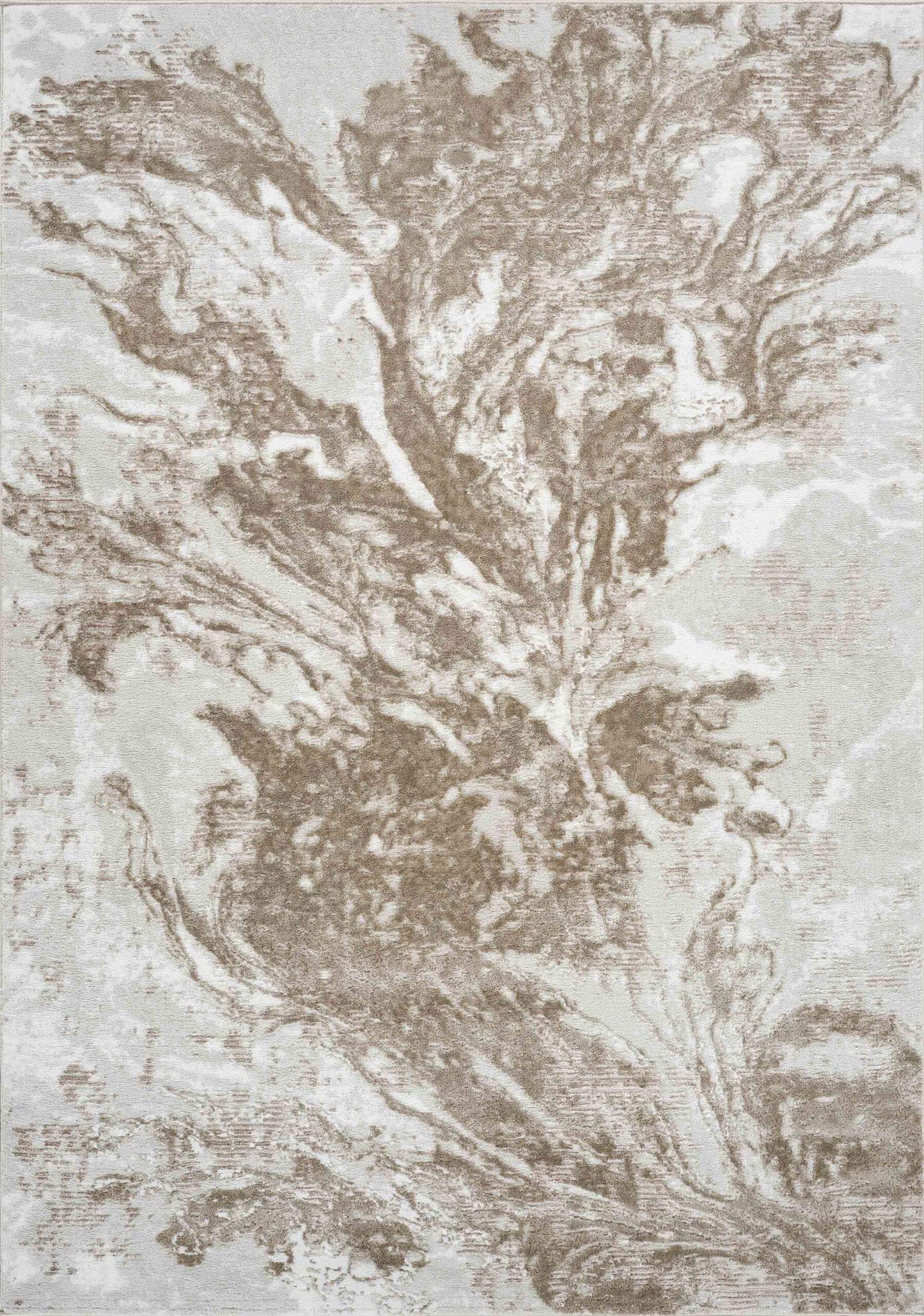 Serenity Metallic Abstract Rug - Water Flow Stone