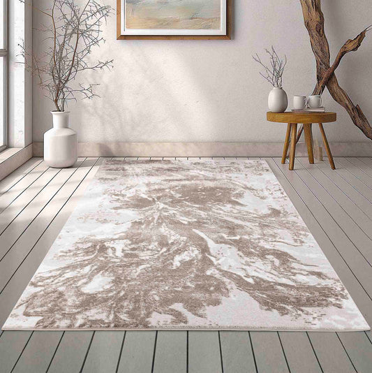Serenity Abstract Water flow Rug - Stone
