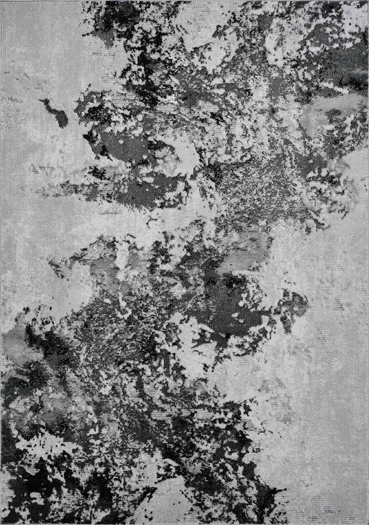 Serenity Abstract Sprayed Rug  - Black