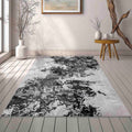 Serenity Abstract Sprayed Rug  - Black