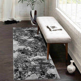 Serenity Abstract Sprayed Rug  - Black