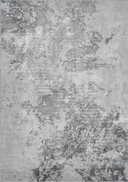 Grey Serenity Sprayed abstract rug, flat portrait view