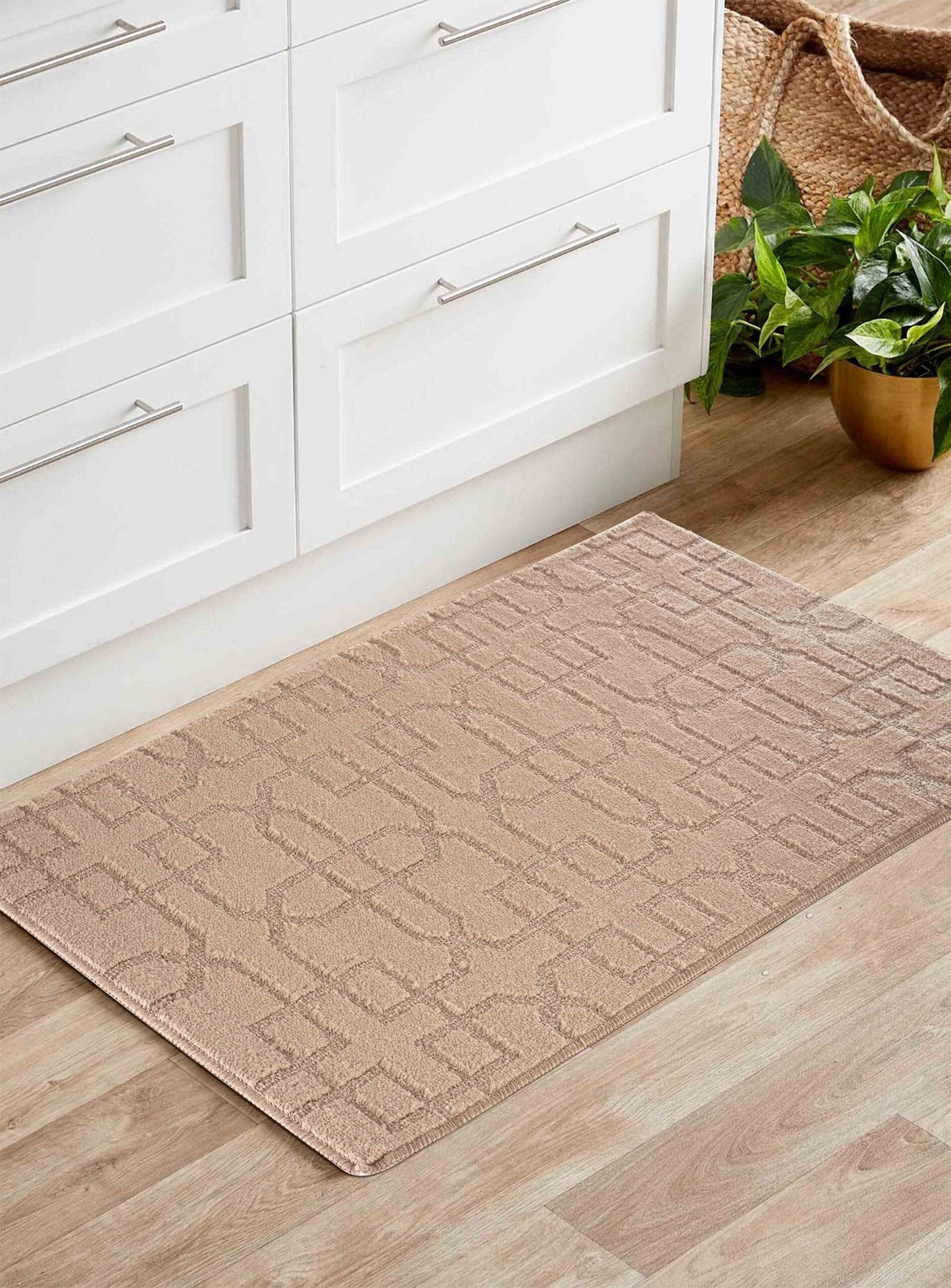 Ivy Minimalist Non-Slip Mat - Siam Beige