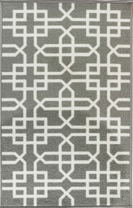 Havana Siam Trellis Door Mat - Grey Cream